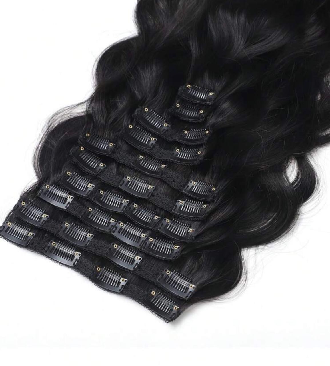 10pc Luxury Human Hair Clip in Extension
