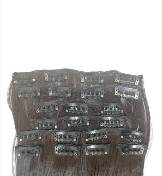 10 Piece Straight Full Head Clip-on Hair Extensions