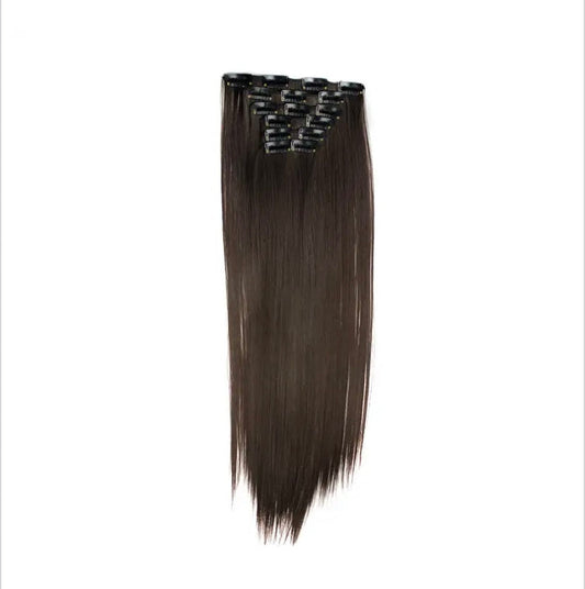 Brown 6 piece 16-Clip 23inch Straight Hair Extensions