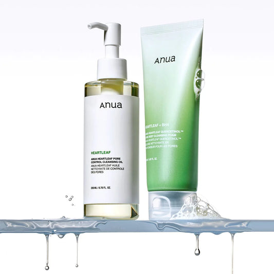 Anua Heartleaf Double Cleansing Duo (Cleansing Oil 200ml + Deep Cleansing Foam 150ml)