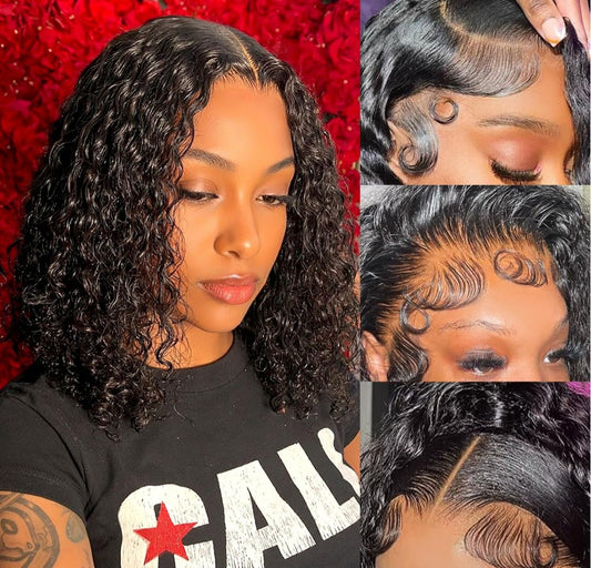 5x5 glueless curly wig (human hair)