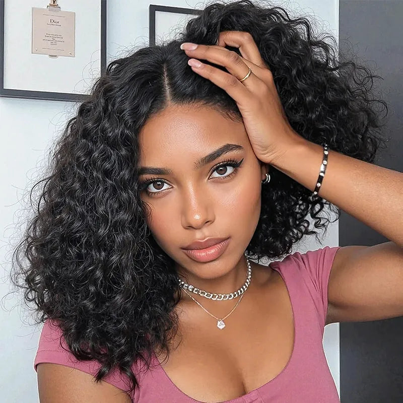 5x5 glueless curly wig (human hair)