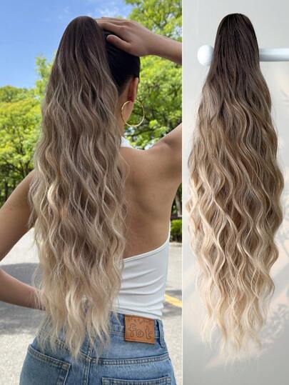 24 inch Wavy Clip In Claw ponytail