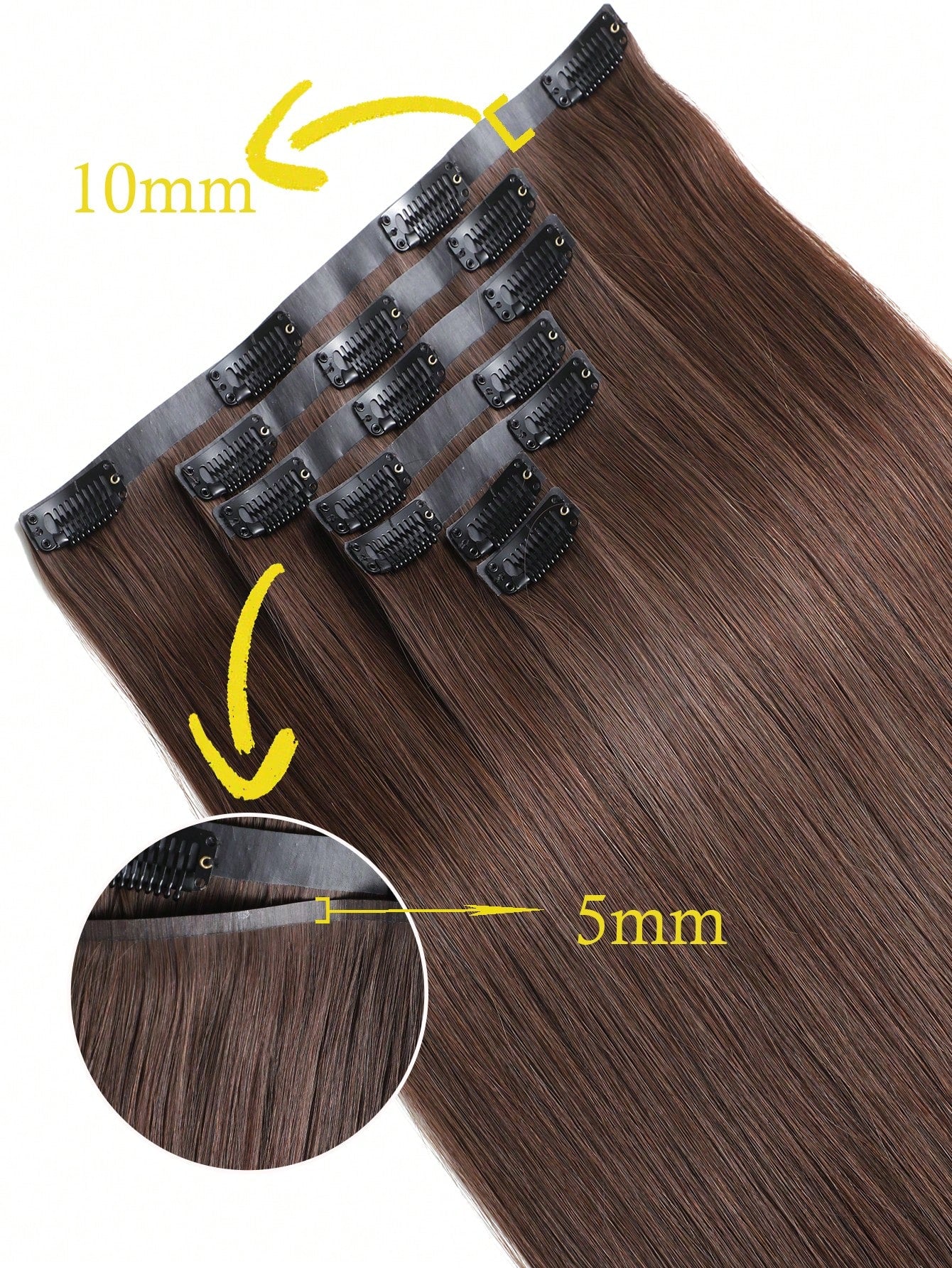 7pc Dark Brown natural wave Clip In Human Hair