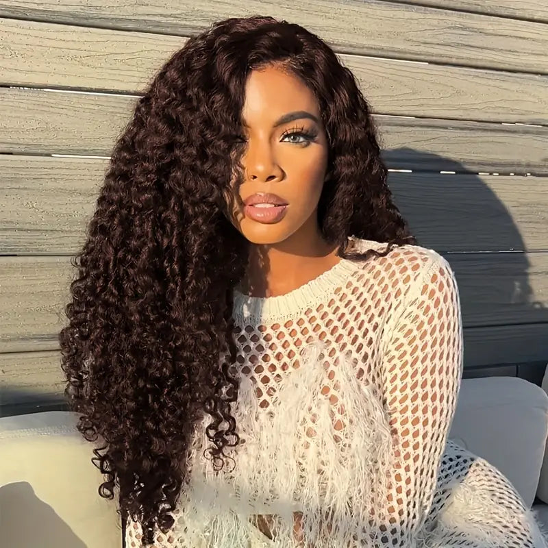 Chocolate Brown Soft Deep Lace Front Wig (human blend)