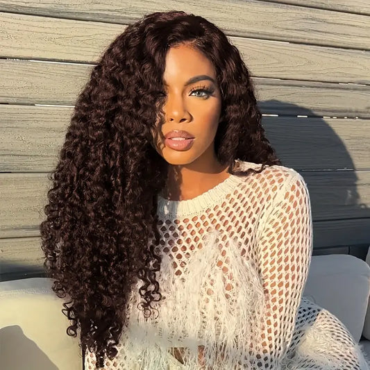 Chocolate Brown Soft Deep Lace Front Wig (human blend)