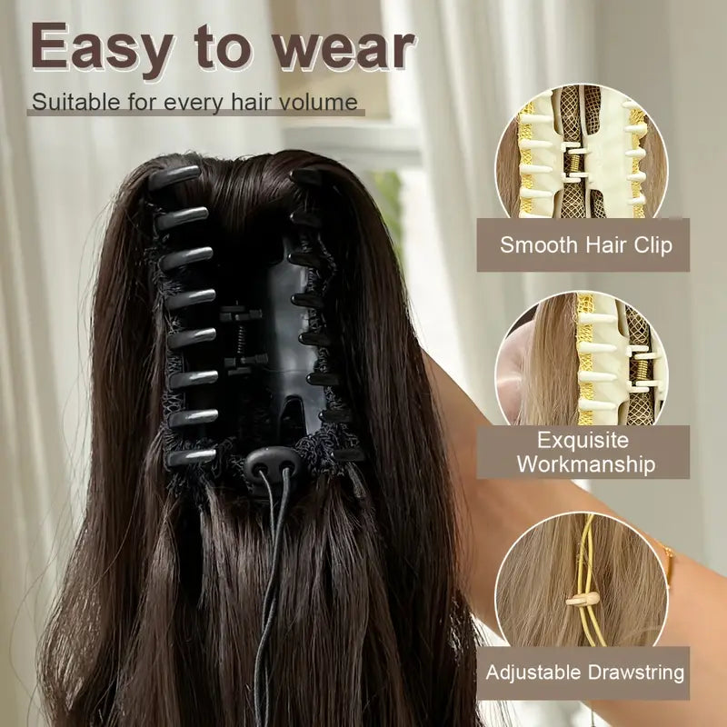 24 inch Wavy Clip In Claw ponytail