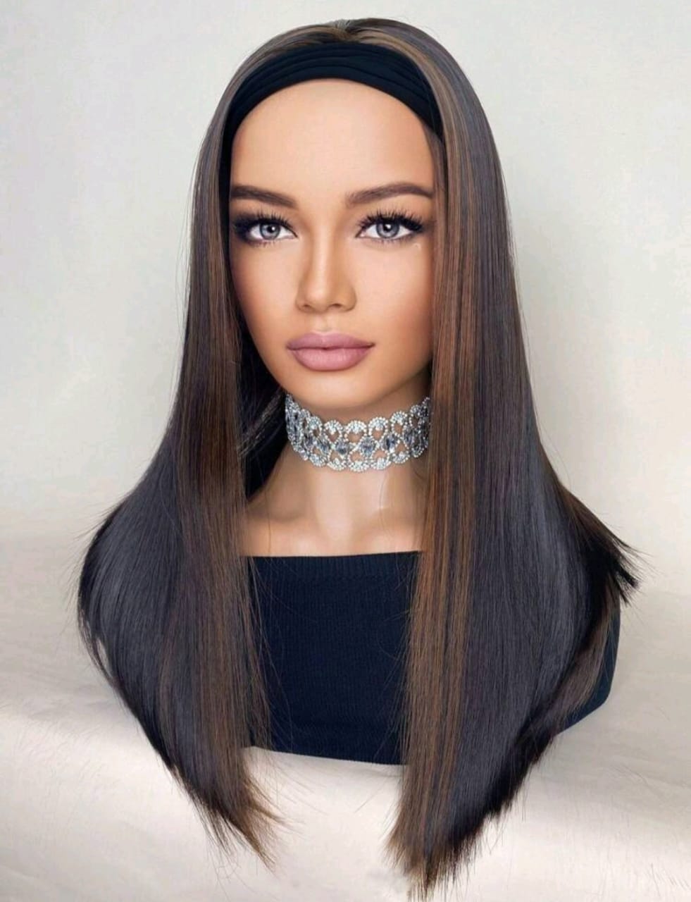 Long bob headband wig 16 inch (human blend)