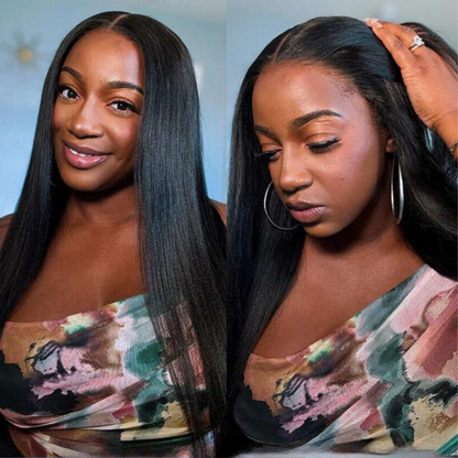Elegant Black Lace Front Wig (human blend)