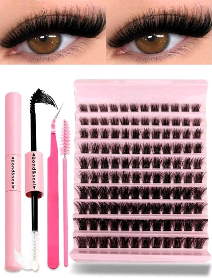 DIY Lash Extension Kit – 120PCS D Curl Individual Lash Clusters