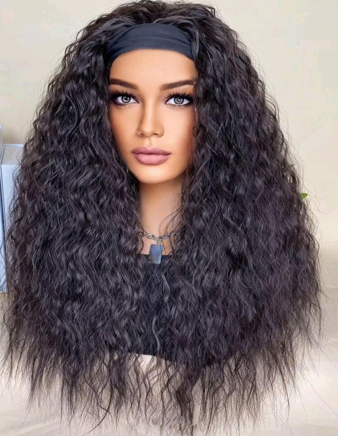 Curly headband wig 20 inch (human blend)