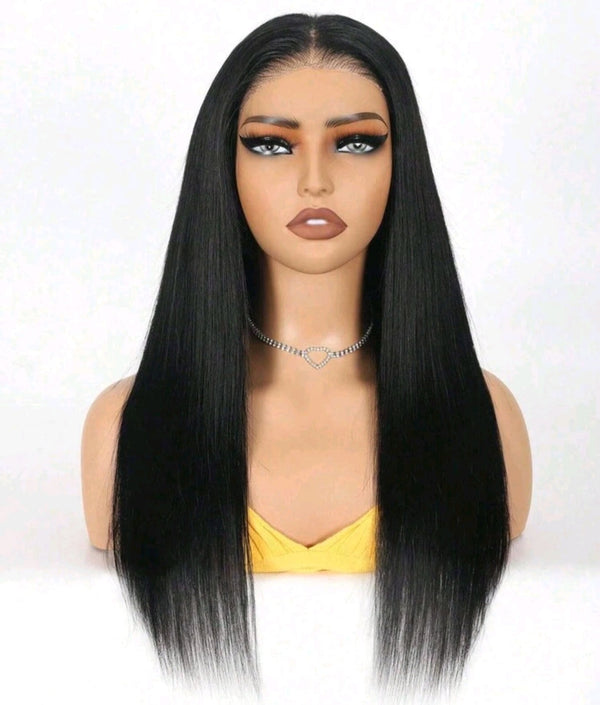 Elegant Black Lace Front Wig (human blend)