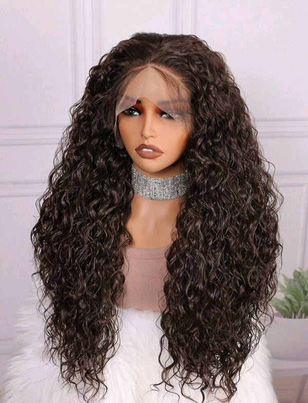Chocolate Brown Soft Deep Lace Front Wig (human blend)