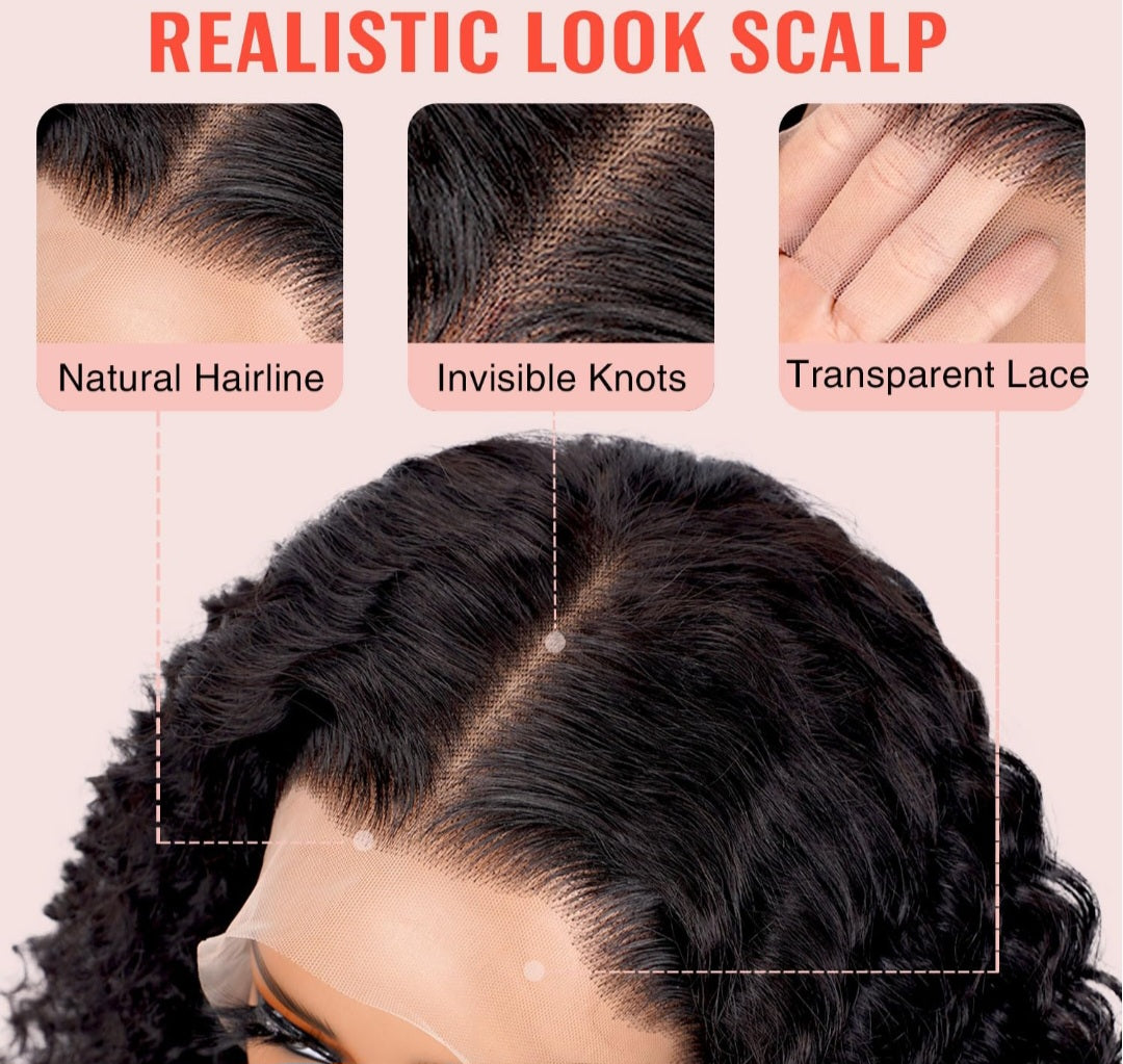 5x5 glueless curly wig (human hair)