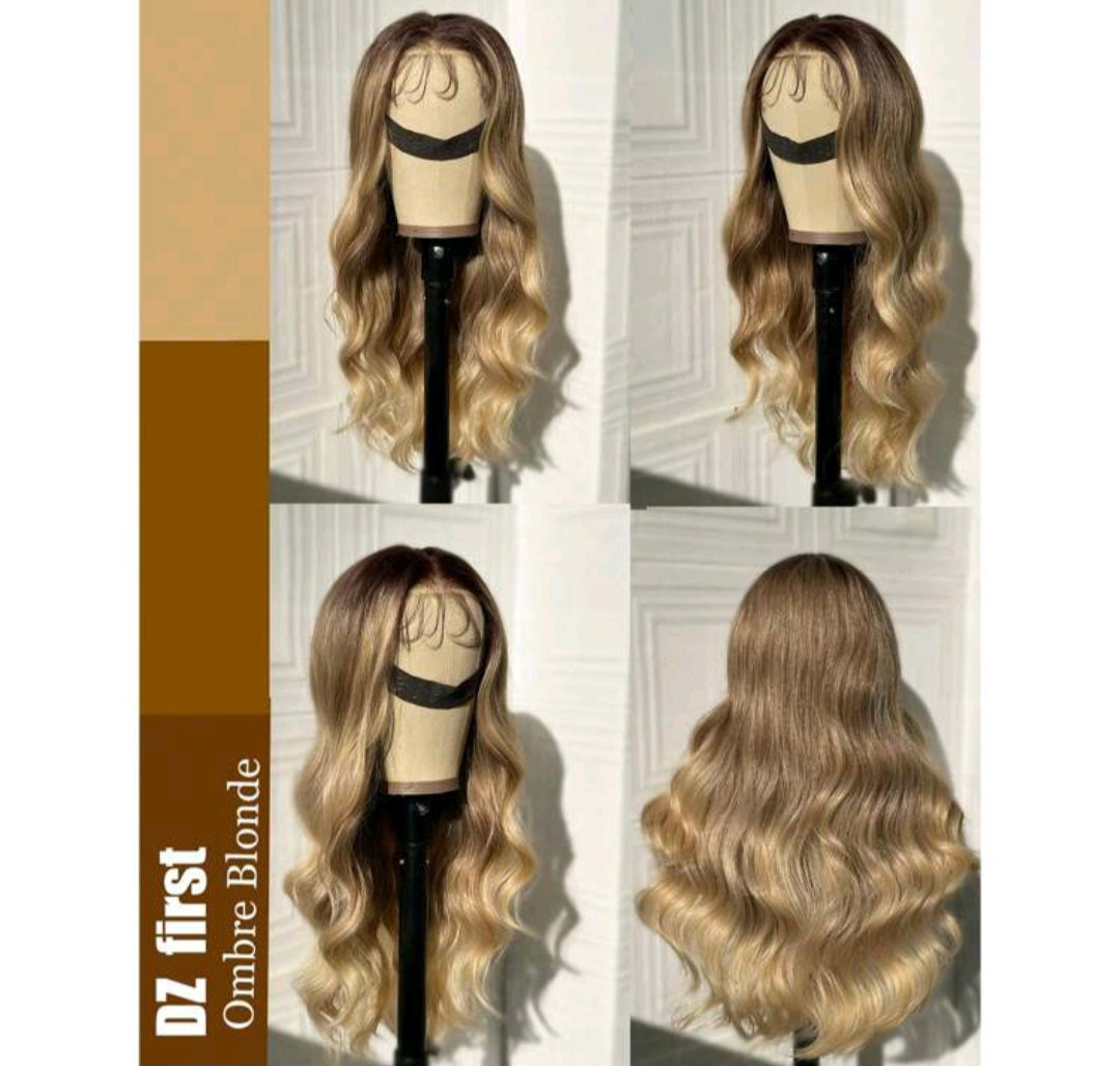 ombre blonde body wave wig (human hair)