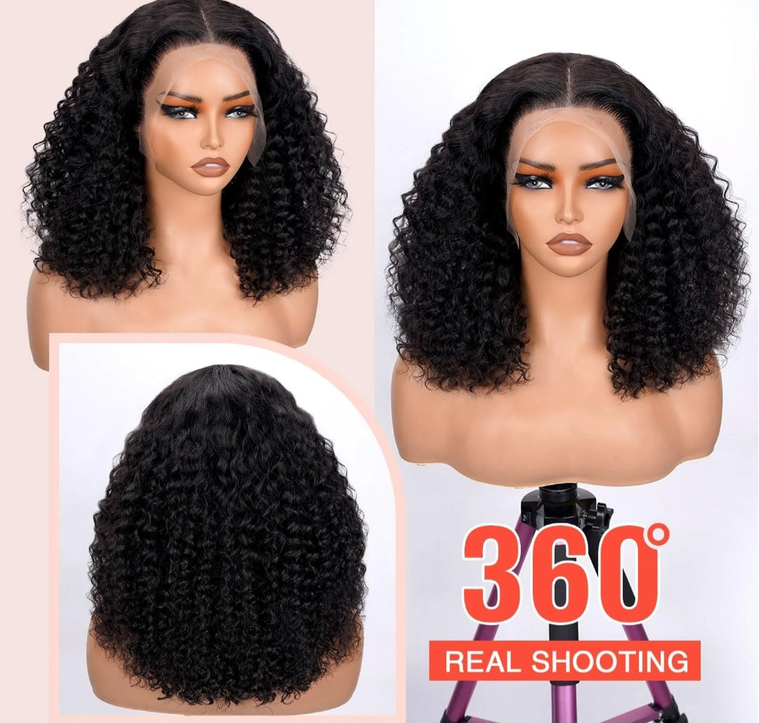 5x5 glueless curly wig (human hair)